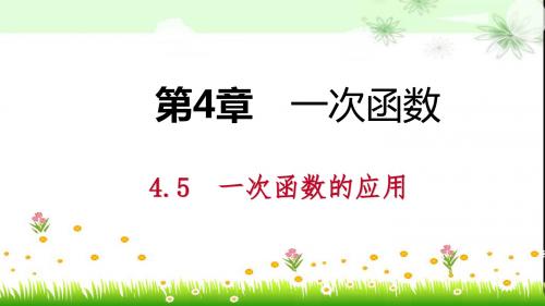 湘教版八年级数学下册第4章一次函数4.5一次函数的应用课件设计(3课时)