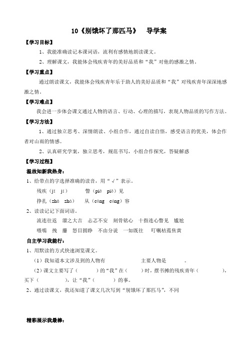 10《别饿坏了那匹马》导学案