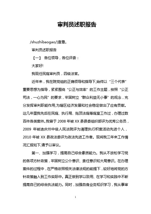 审判员述职报告