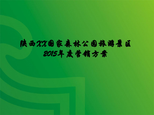 陕西XX国家森林公园营销方案