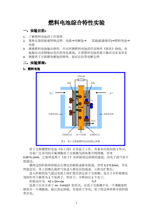 【免费下载】燃料电池综合特性实验报告