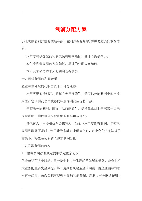利润分配方案(3)