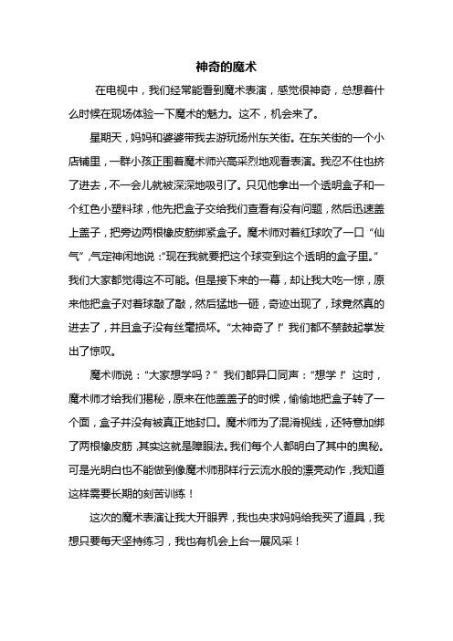三年级作文：神奇的魔术作文500字_1