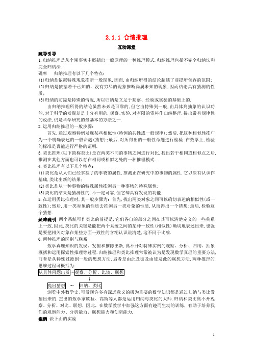 高中数学第2章推理与证明2.1合情推理与演绎推理2.1.1合情推理互动课堂学案苏教版选修15