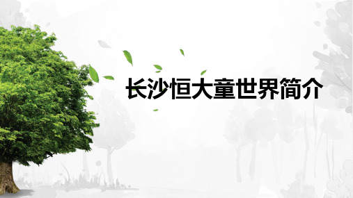 长沙恒大童世界简介复习课程