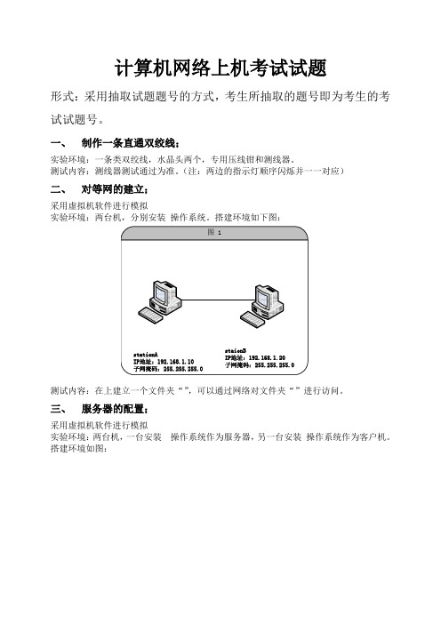 计算机网络上机考试试题(201101)