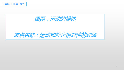 八年级物理上册教学课件-1.2 运动的描述2-人教版