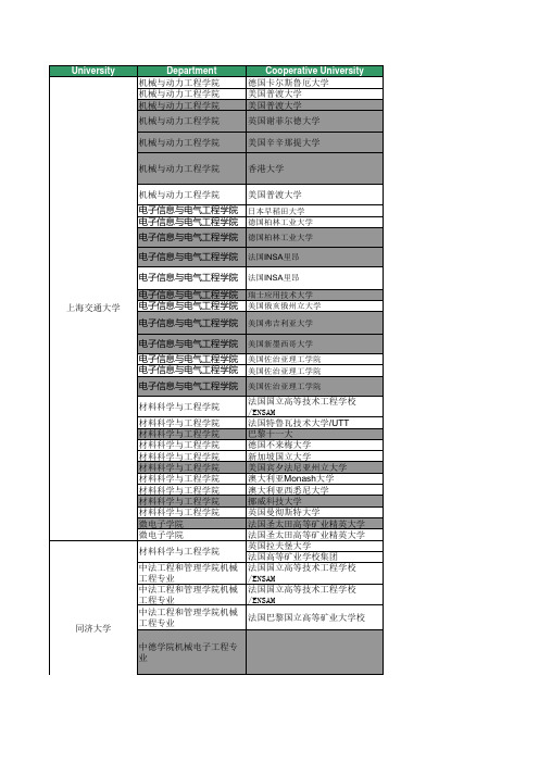 中外合作项目的高校