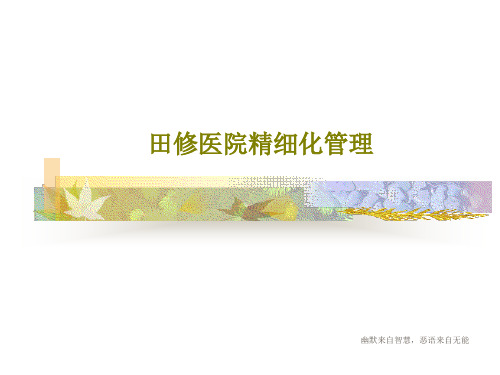 田修医院精细化管理124页PPT