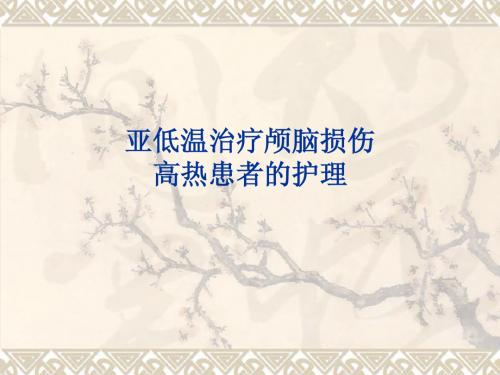 亚低温治疗颅脑损伤高热患者的护理