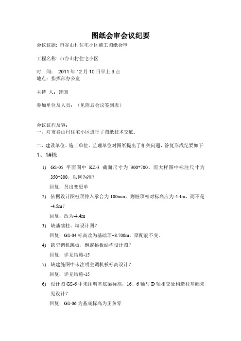 图纸会审会议纪要
