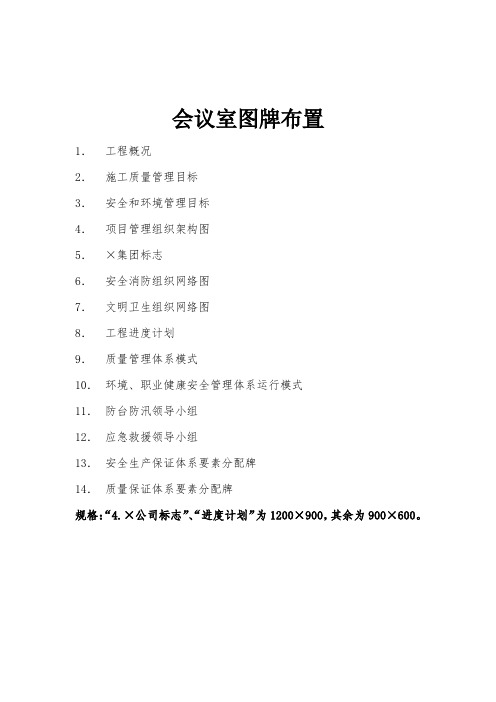 会议室图牌布置