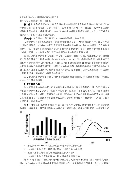 植物激素的相互作用