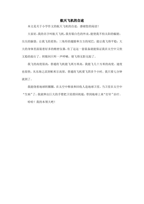 航天飞机的自述_小学作文_4