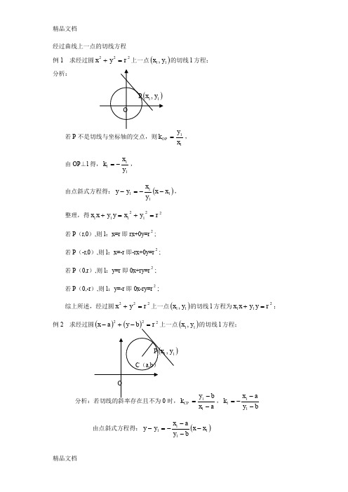 (整理)经过曲线上一点的切线方程