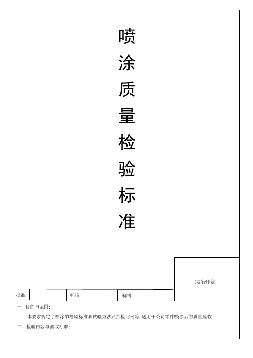 喷涂质量检验标准