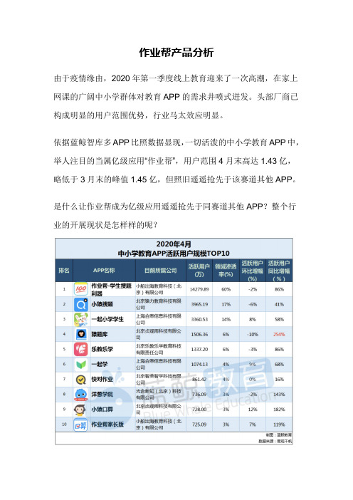 作业帮产品分析