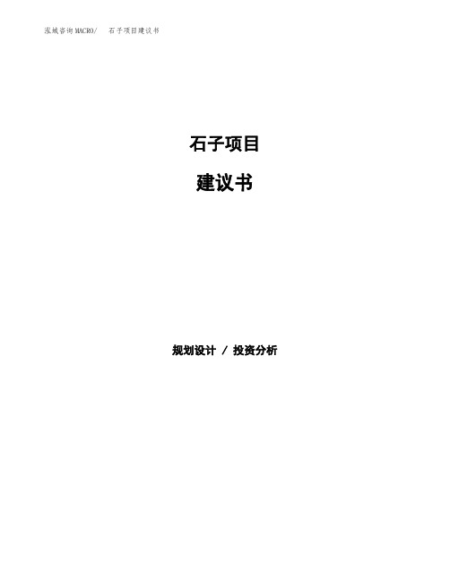 石子项目建议书(总投资7000万元)(26亩)