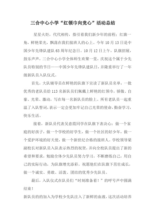 红领巾心向党总结