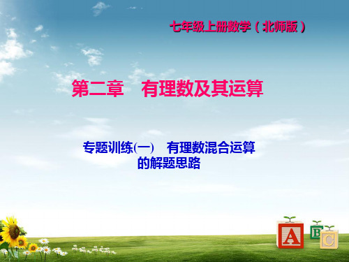 北师大版七年级数学上册课件：专题训练(一、二) 有理数混合运算的解题思路、整式的化简求值 (共11张PPT)