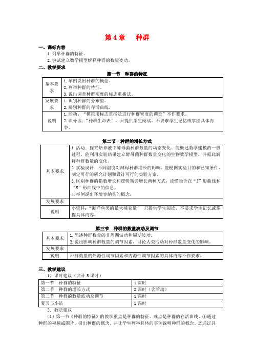 高中生物 第4章 种群(学案)浙科版必修3