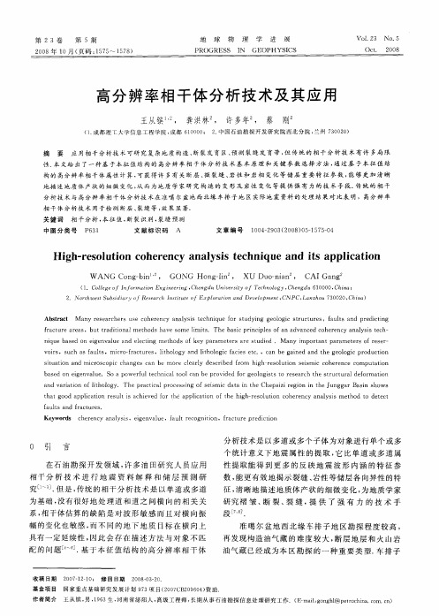 高分辨率相干体分析技术及其应用