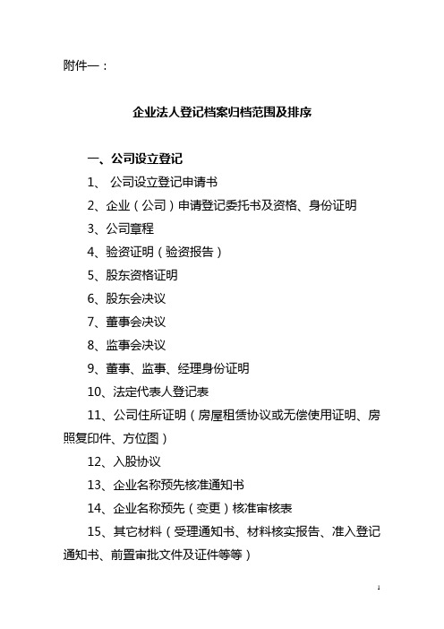 企业法人登记档案整理方法