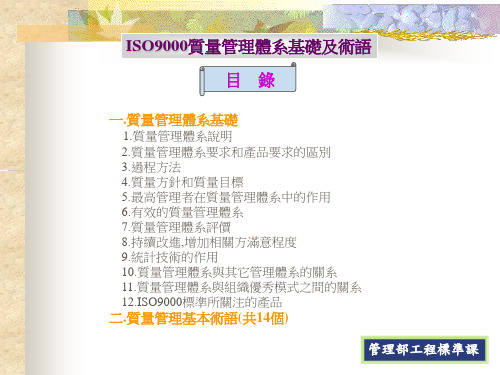 ISO9000质量管理体系基础及术语(PPT 30页)