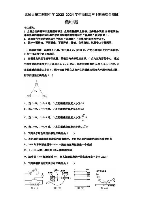 北师大第二附属中学2023-2024学年物理高三上期末综合测试模拟试题含解析