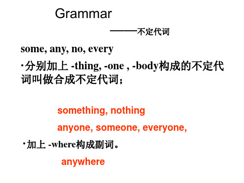 八年级上册 UNIT THREE Grammar 不定代词