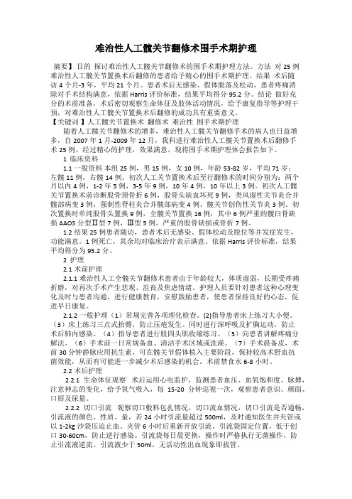 难治性人工髋关节翻修术围手术期护理