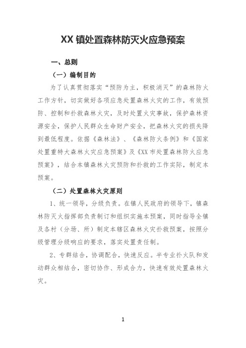乡镇森林防灭火应急处置预案