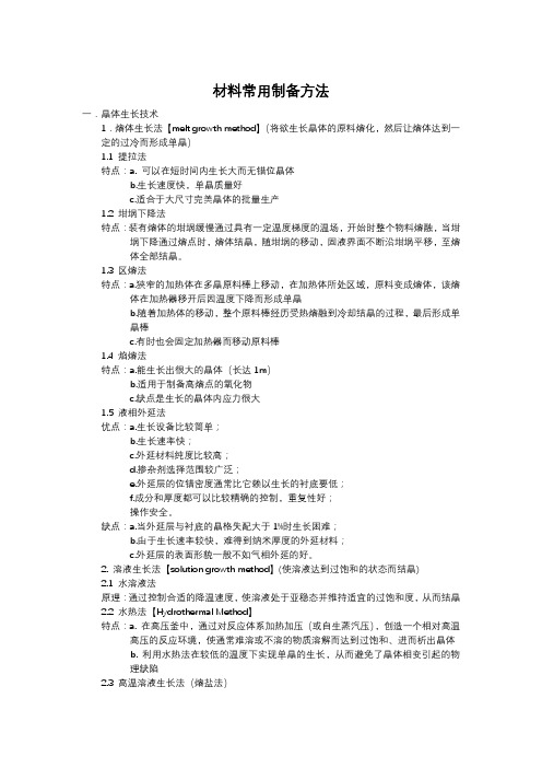 材料常用制备方法