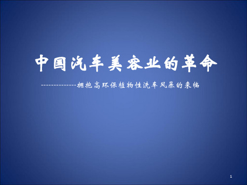 中国汽车美容业的革命PPT演示课件