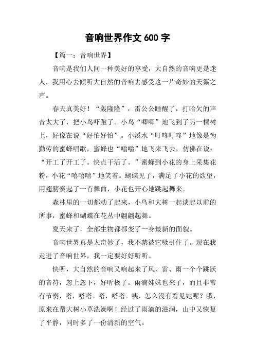 音响世界作文600字