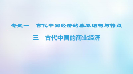 2020春高中历史专题1古代中国经济的基本结构与特点三古代中国的商业经济课件人民版必修2