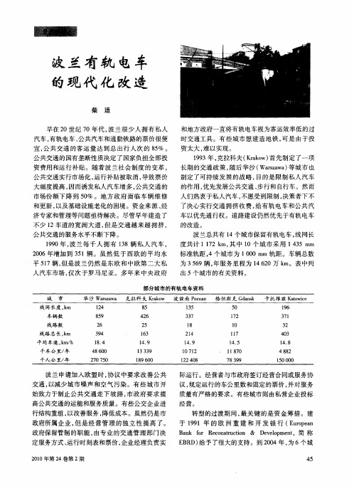 波兰有轨电车的现代化改造
