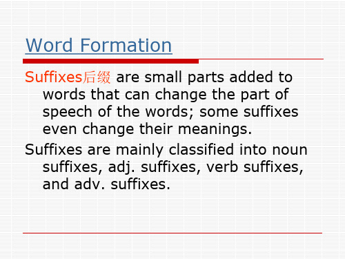 Word Formation 英语词缀总结