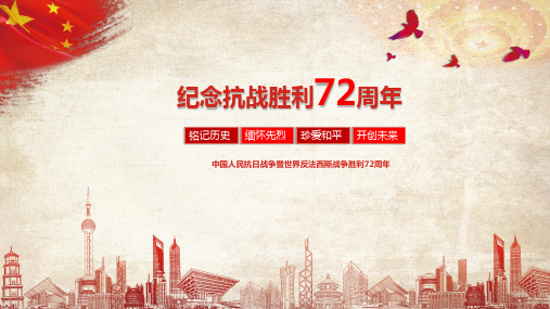不忘历史纪念抗战胜利72周年模板
