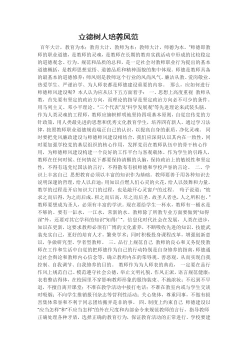 教师的风范