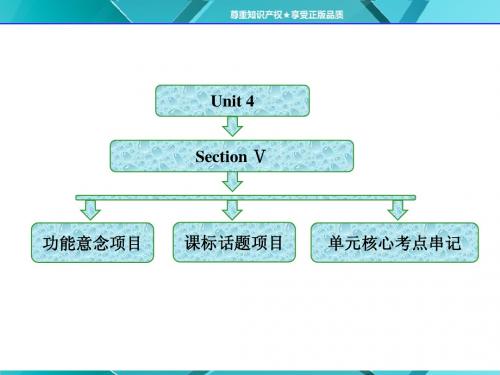必修五Unit 4  Section Ⅴ  功能意念项目和话题项目(自修课)