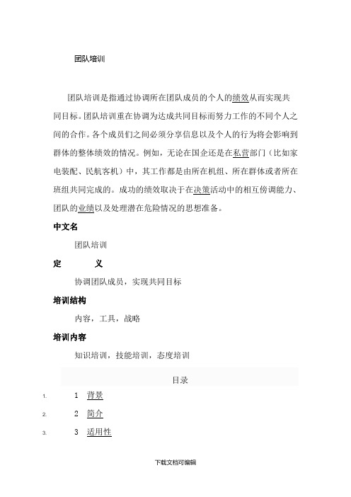 团队培训完整内容