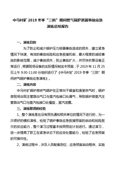 燃气锅炉事故应急演练----总结