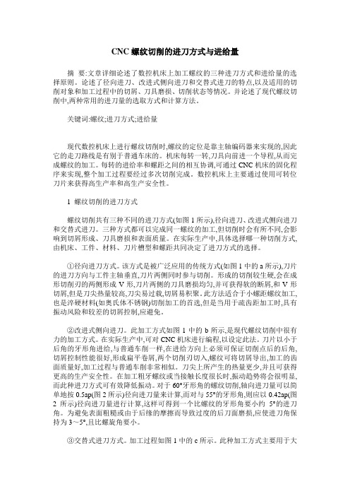 CNC螺纹切削的进刀方式与进给量