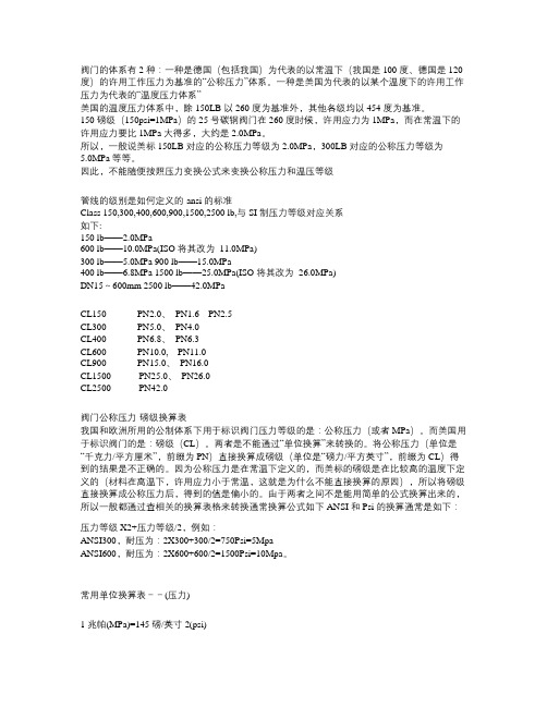 压力等级