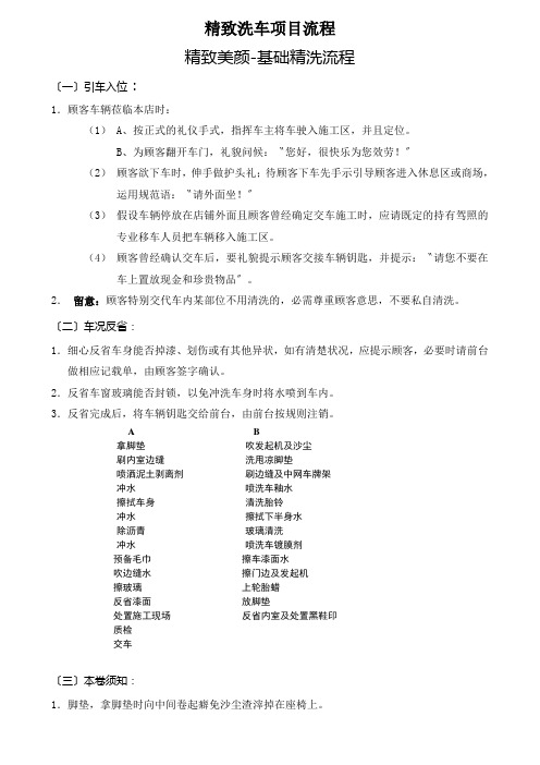 精致洗车项目流程