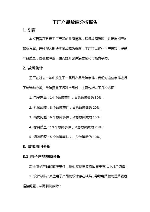 工厂产品故障分析报告