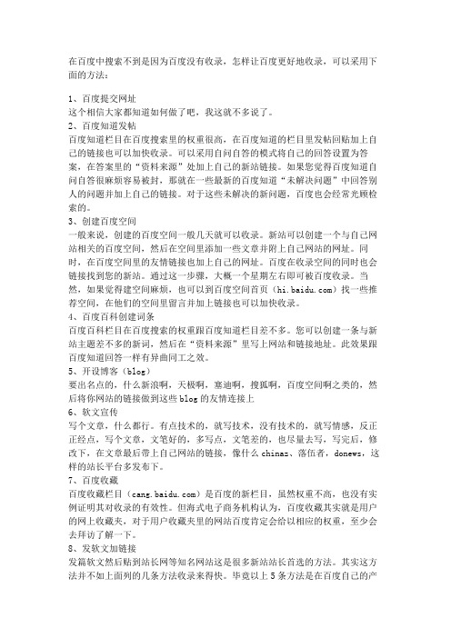 在百度中搜索不到是因为百度没有收录