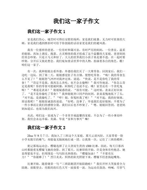 我们这一家子作文