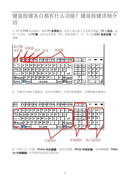 键盘按键各自都有什么功能？键盘按键详细介绍